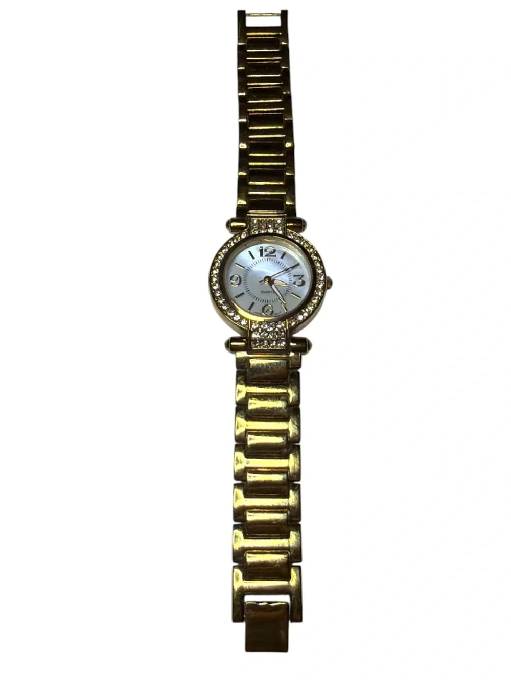 Gold-Tone Women's Crystal Accent Bracelet Watch